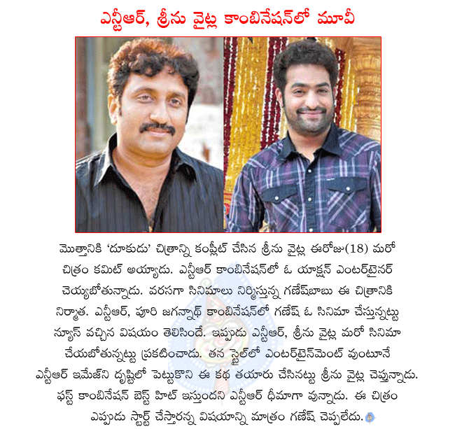 ntr next movie details,ntr and srinu vytla combo movie,ganesh babu producing 2nd movie with ntr,director srinu vytla film after dookudu,srinu vytla doing another action entertainer,ntr and srinu vytla first combo movie  ntr next movie details, ntr and srinu vytla combo movie, ganesh babu producing 2nd movie with ntr, director srinu vytla film after dookudu, srinu vytla doing another action entertainer, ntr and srinu vytla first combo movie